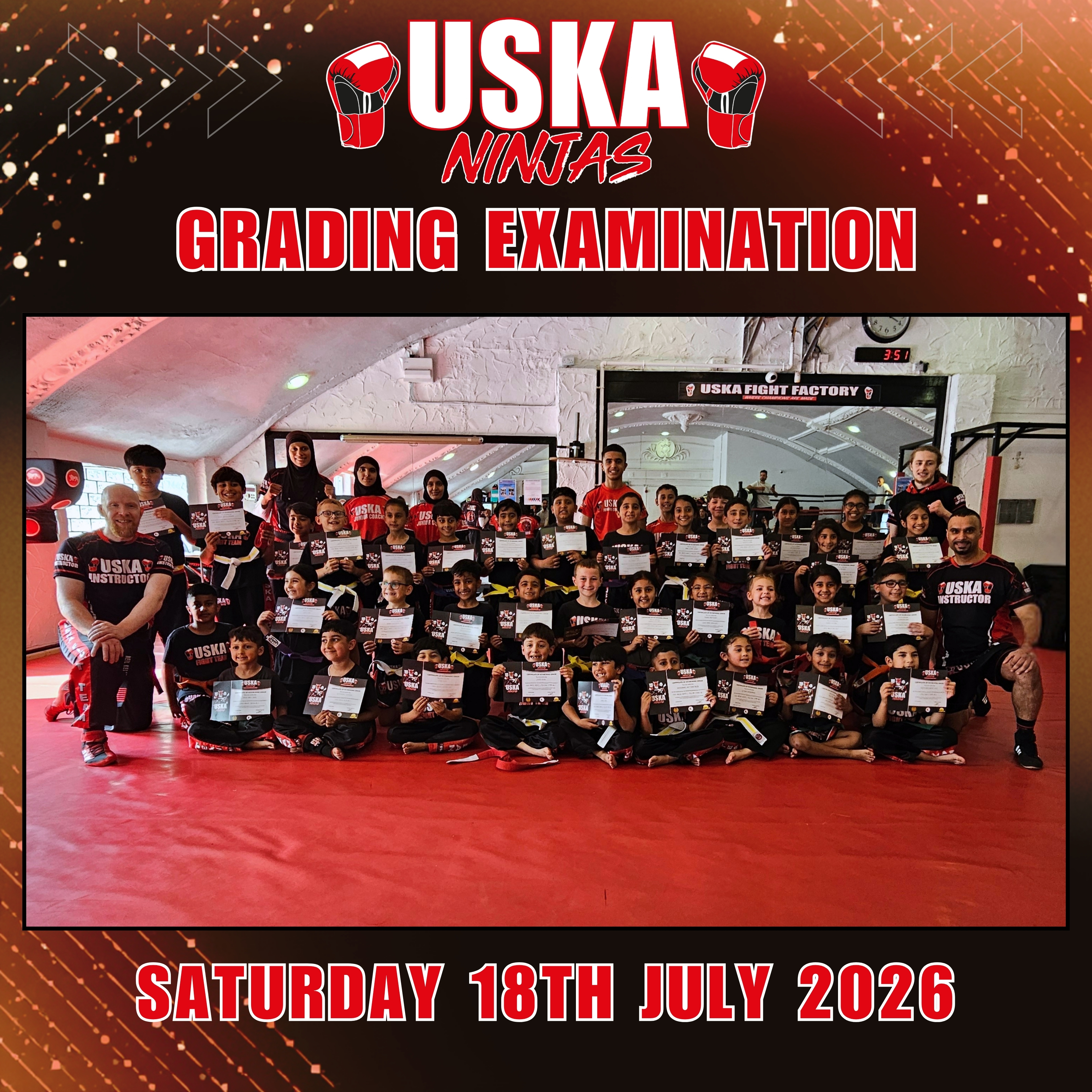 18-07-26 - USKA Ninja's Rise to the Challenge at Latest Grading Examination!