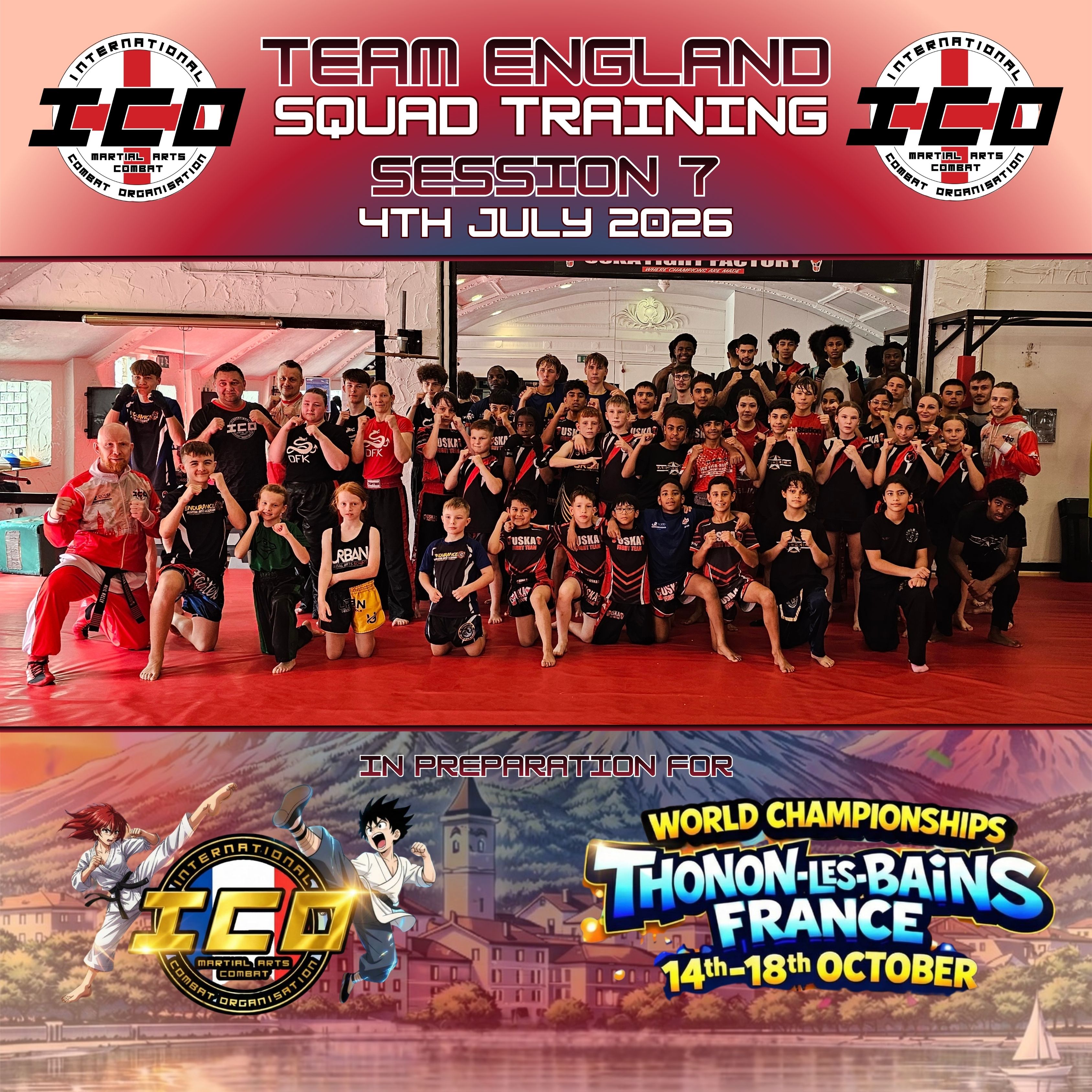 04-07-26 - Another Red Hot ICO Team England Squad Training session complete at the USKA Fight Factory!