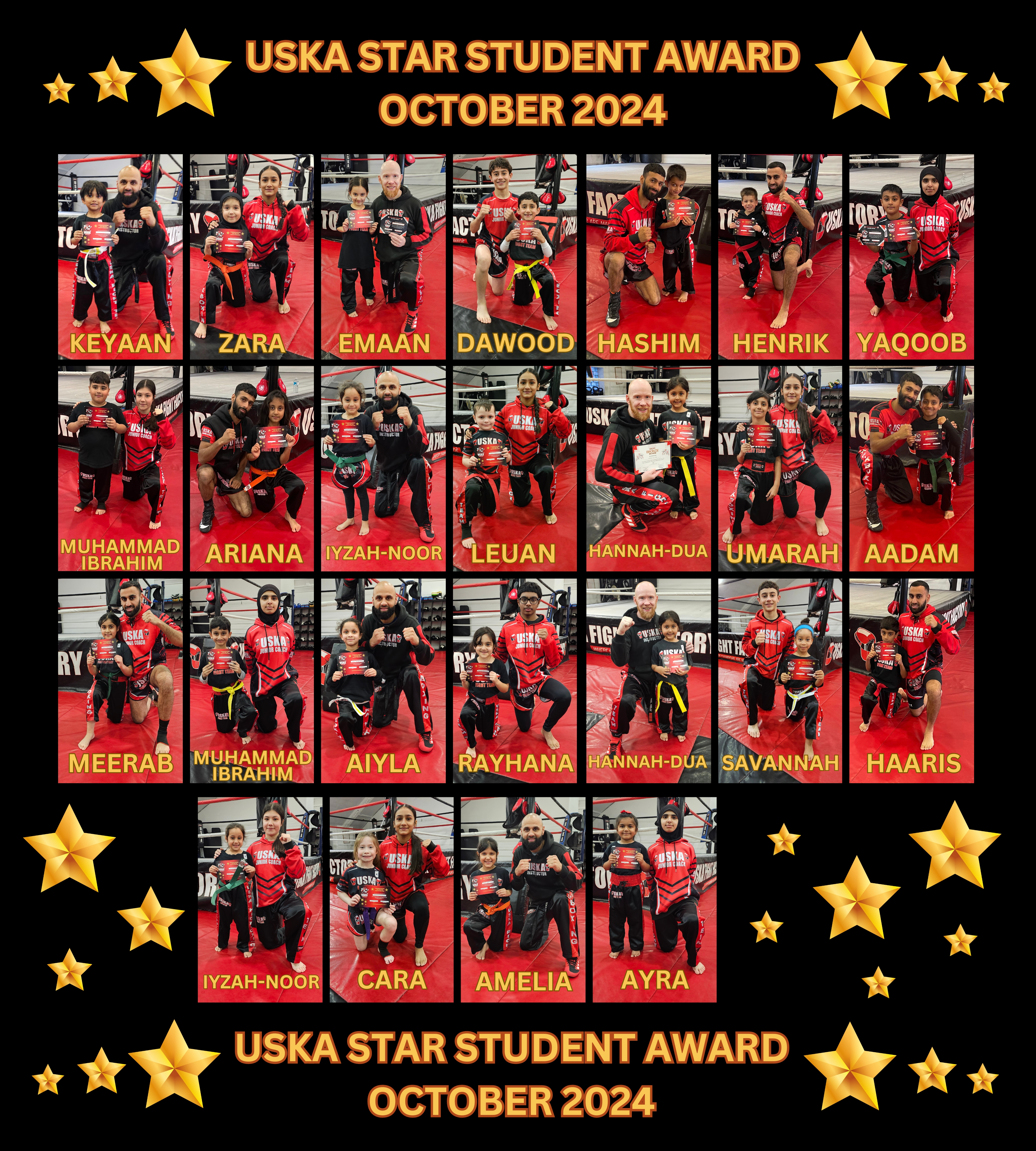 30-10-24 - USKA NINJA'S STAR STUDENT WINNERS - OCTOBER 2024