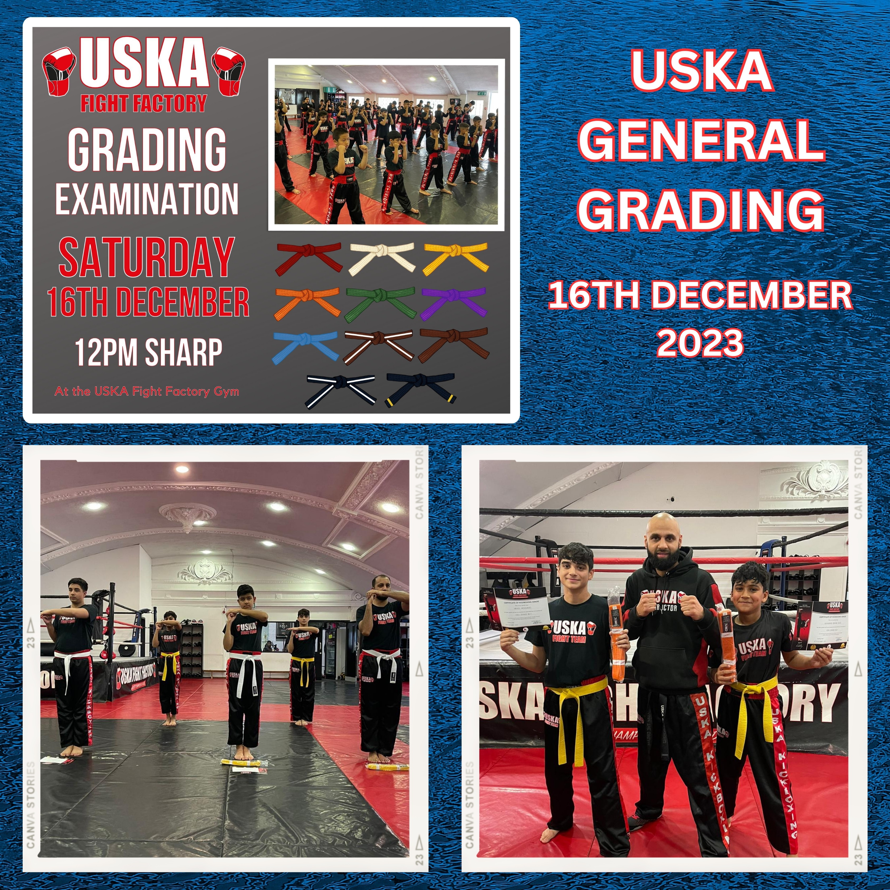 16-12-23 - Another Successful General Grading completed at the USKA Fight Factory.