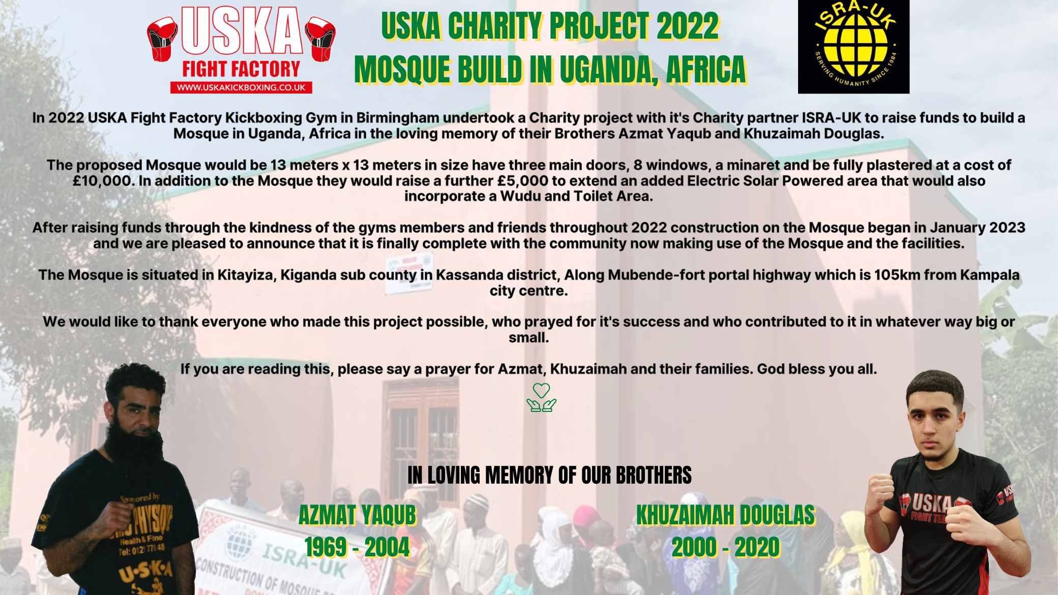 24-07-23 - Ugandan Mosque Build and USKA Charity Project 2022 now complete