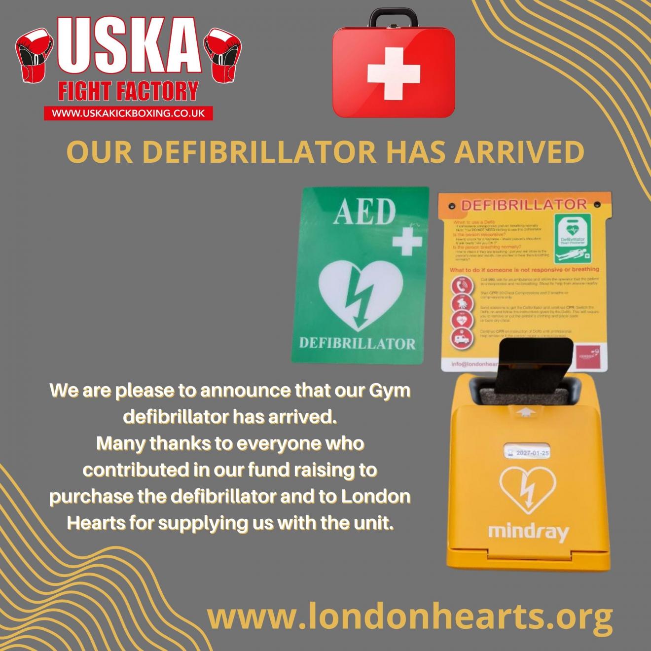 14-07-22 - Our USKA Gym Defibrillator has arrived
