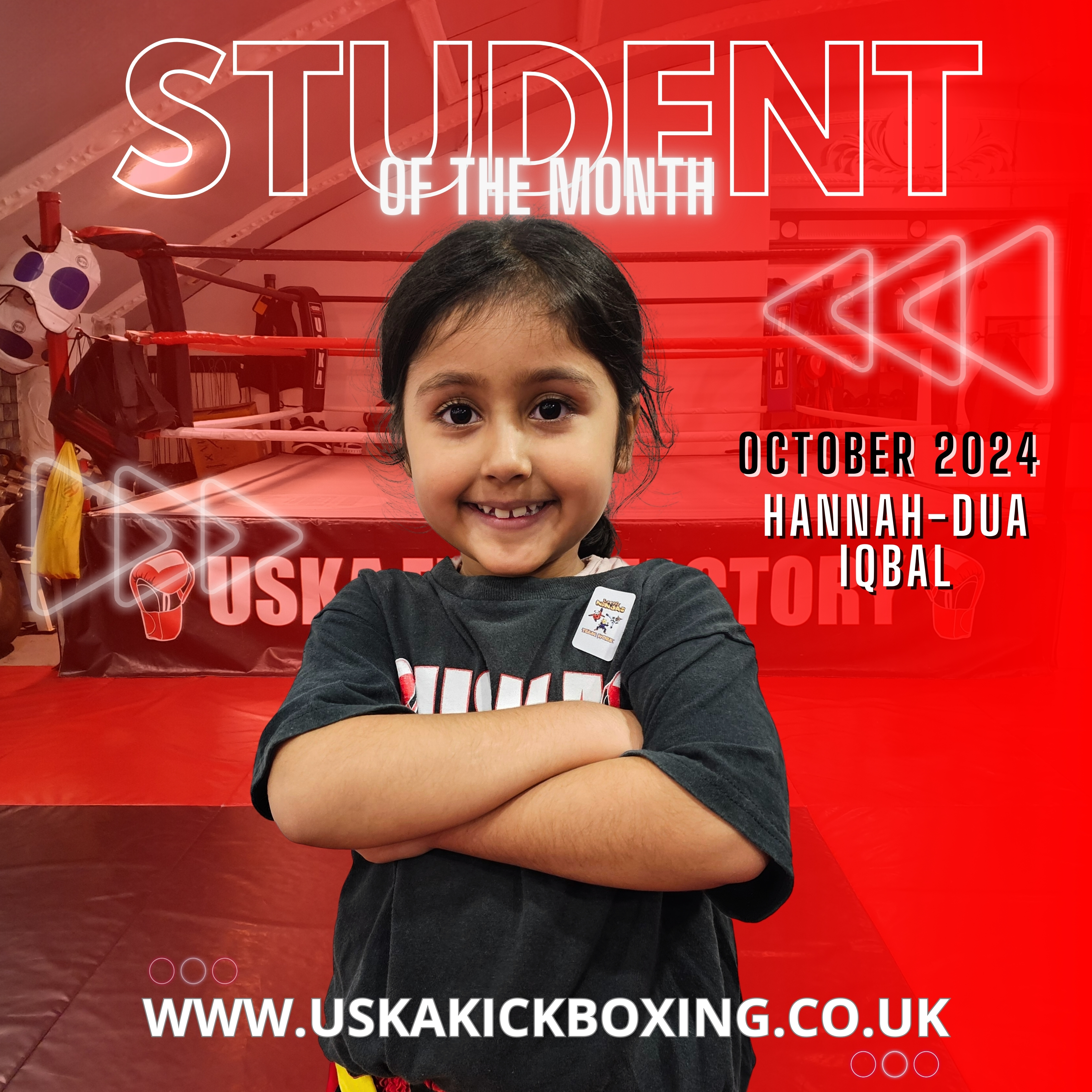 30-10-24 - USKA Ninja Student of the Month October 2024 - Hannah-Dua Iqbal