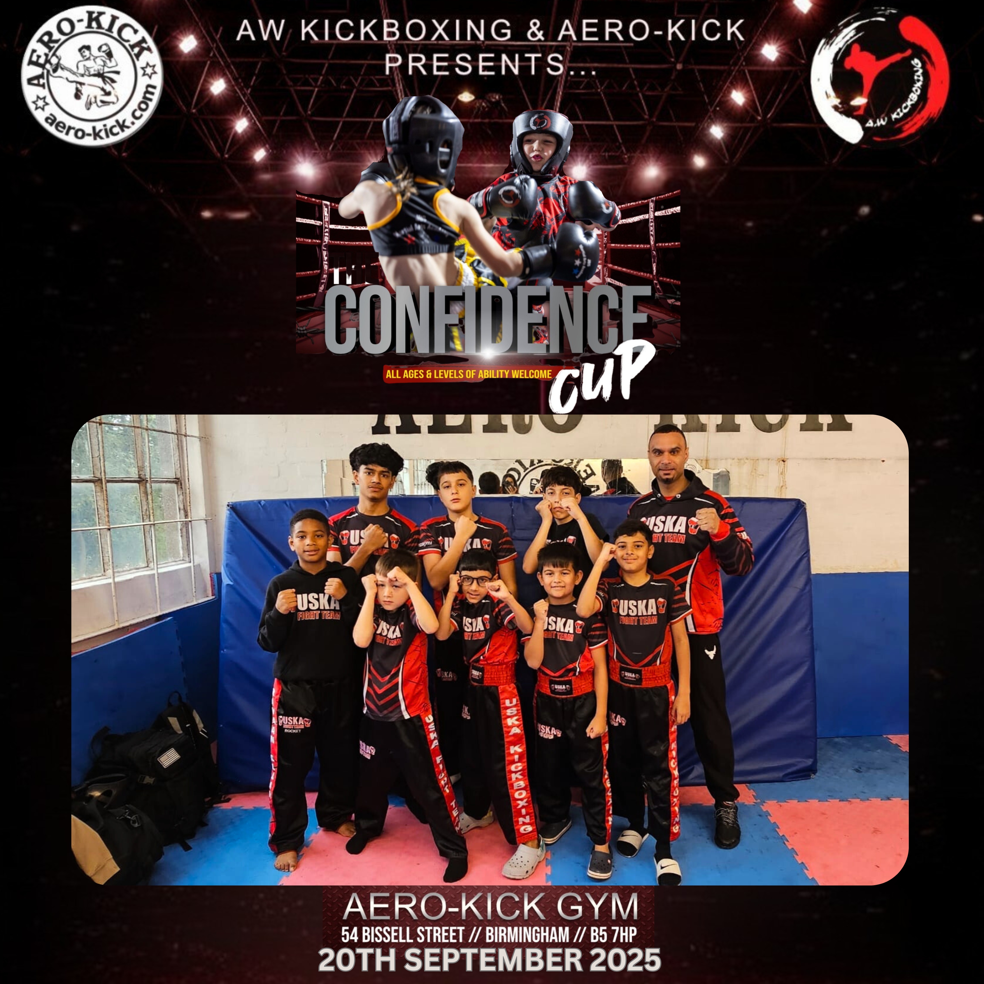 20-09-25 - USKA Fighters climb through the ropes at the 'Confidence Cup' event in Birmingham!