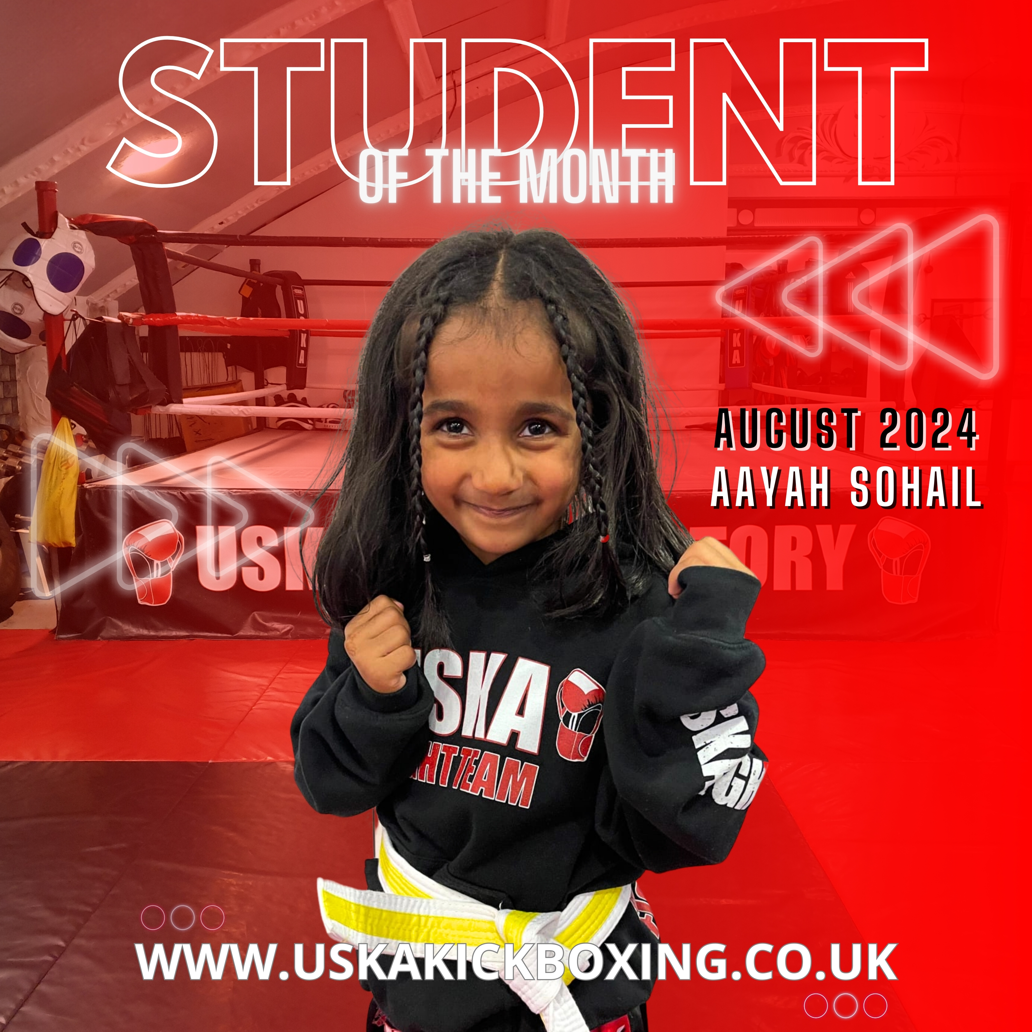 31-08-24 - USKA Ninja Student of the Month August 2024 - Aayah Sohail