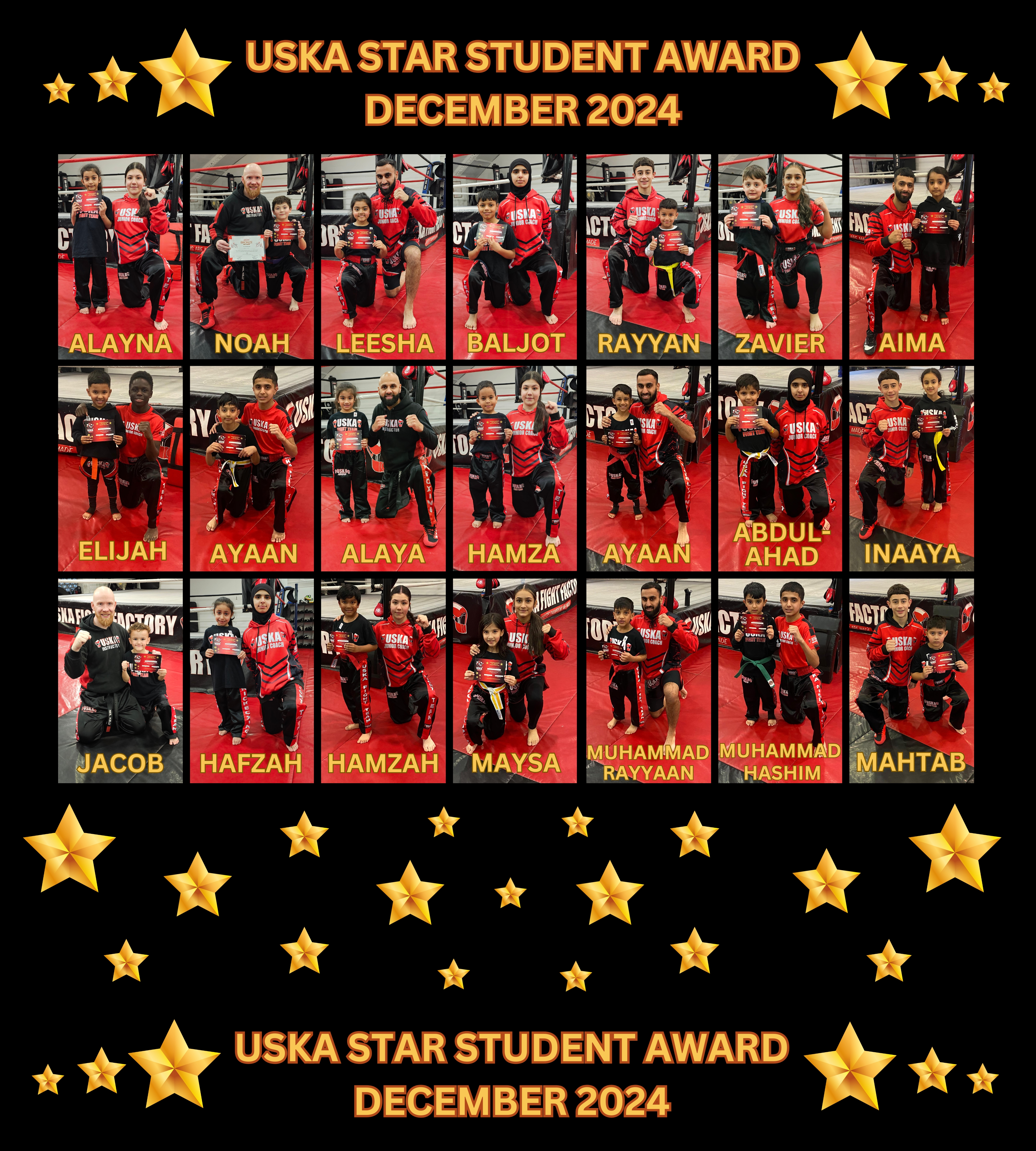 21-12-24 - USKA NINJA'S STAR STUDENT WINNERS - DECEMBER 2024