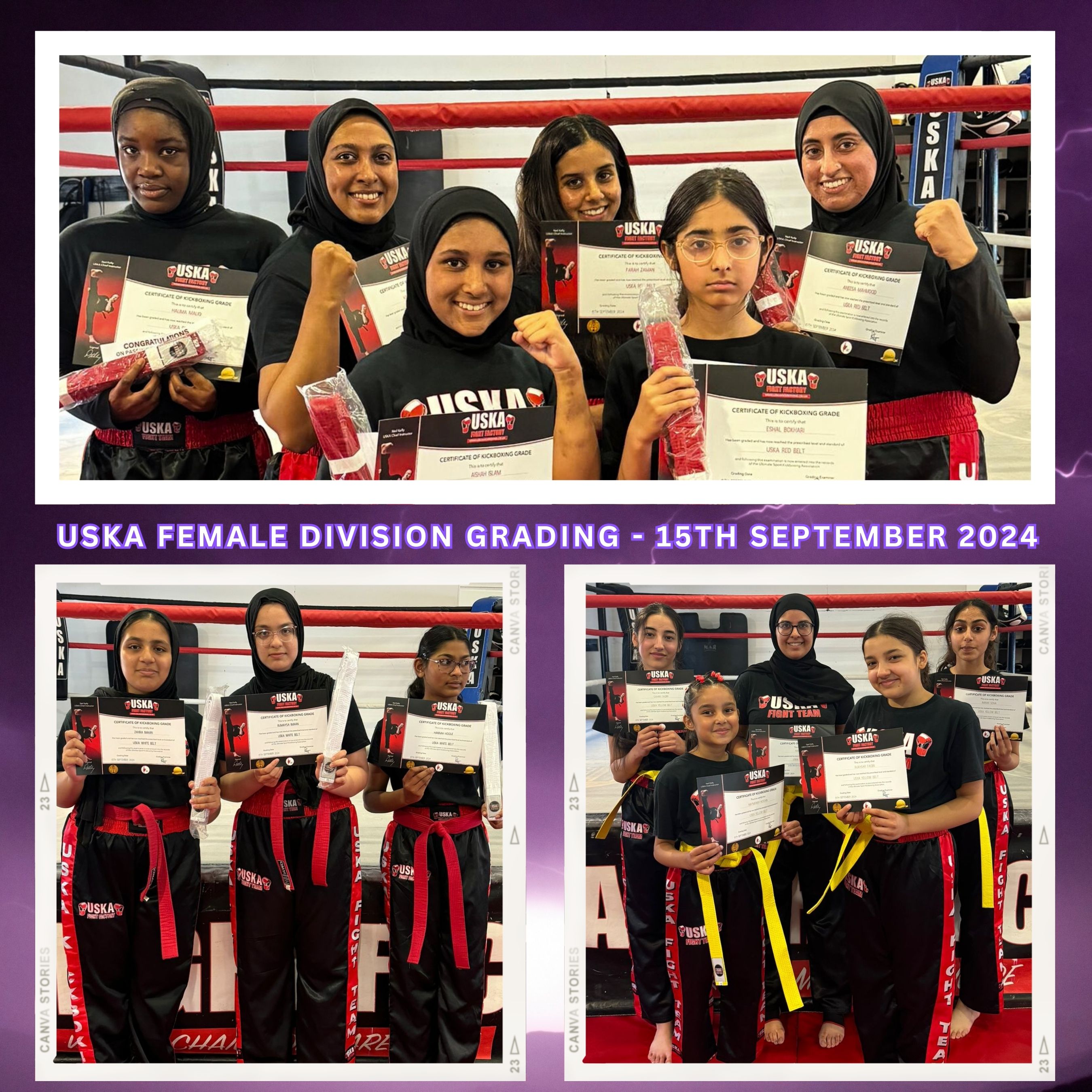 15-09-24 - Another successful USKA Female Division Grading at the USKA Fight Factory!
