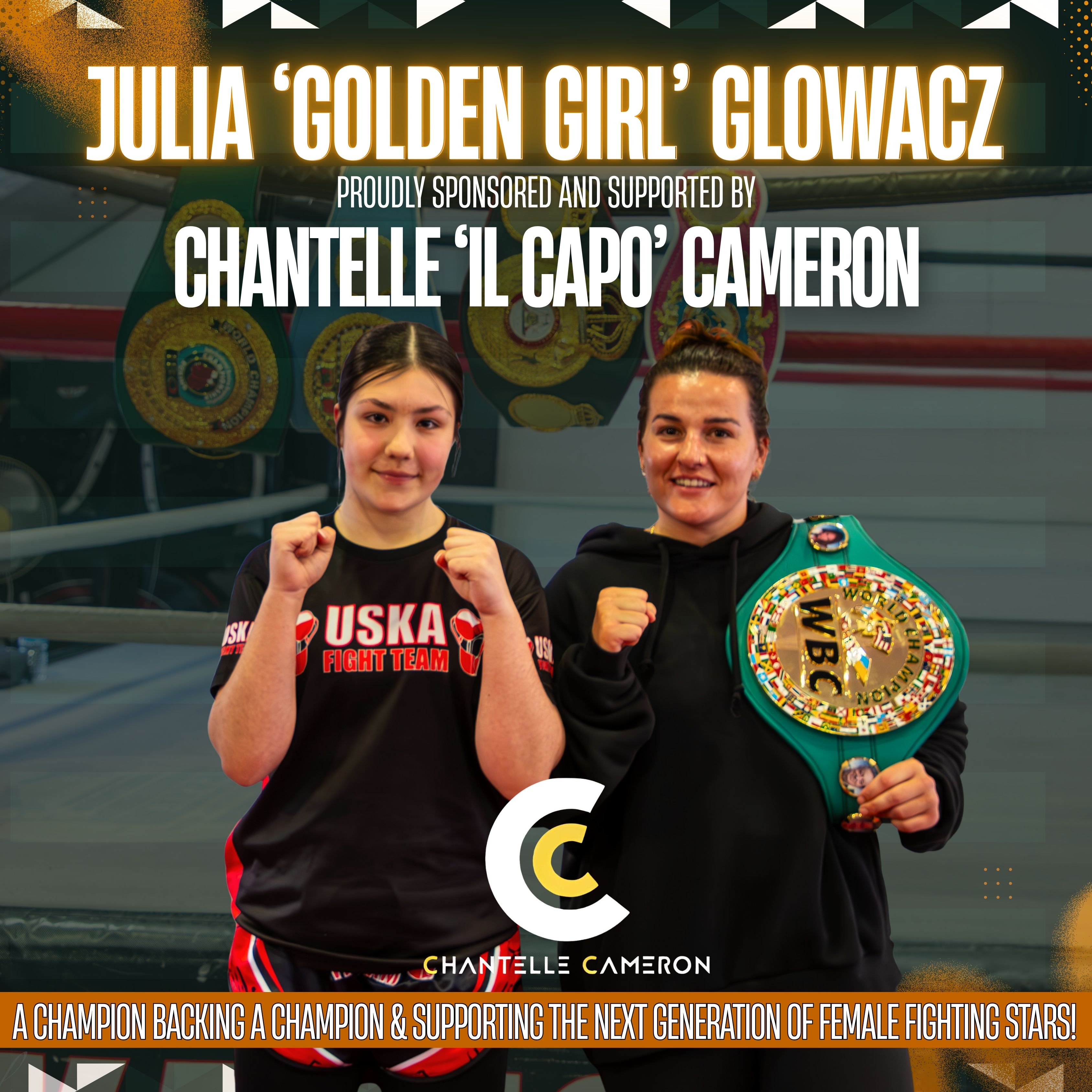 18-07-25 - A Champion Backing a Champion – Chantelle Cameron Sponsors Julia ‘Goldengirl’ Glowacz!