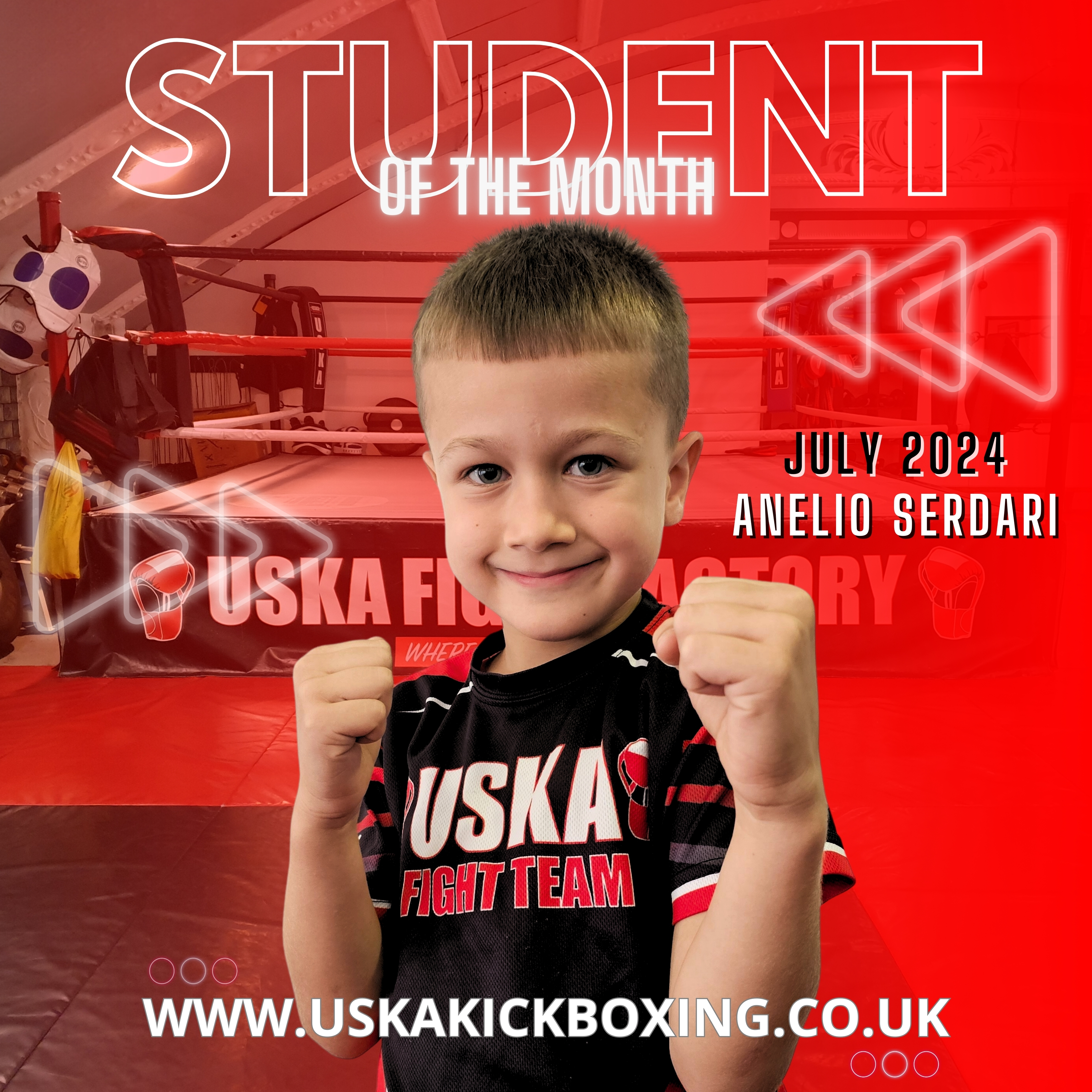 31-07-24 - USKA Ninja Student of the Month July 2024 - Anelio Serdari