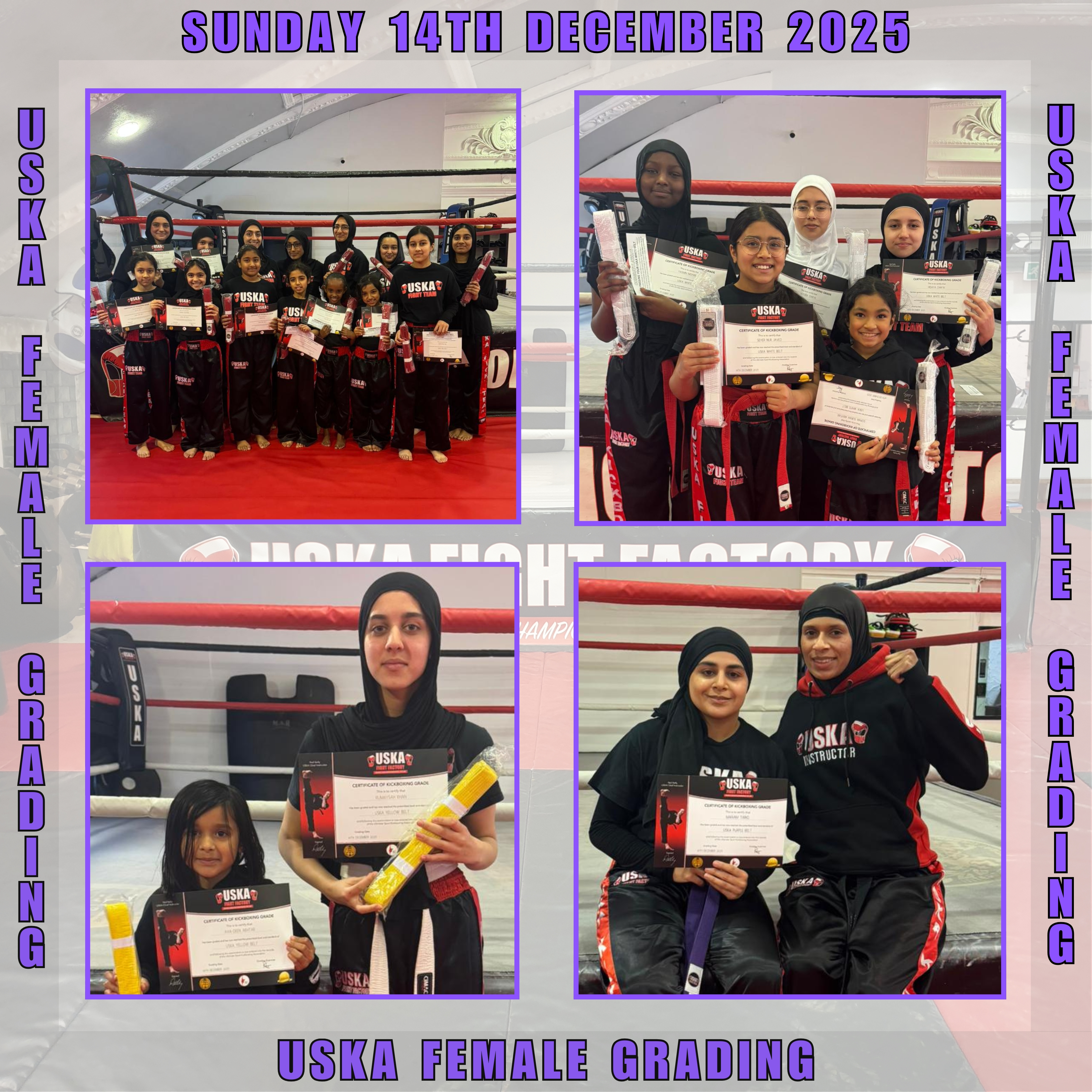 14-12-25- USKA Female Division Grading wraps up a very busy weekend at the USKA Fight Factory!