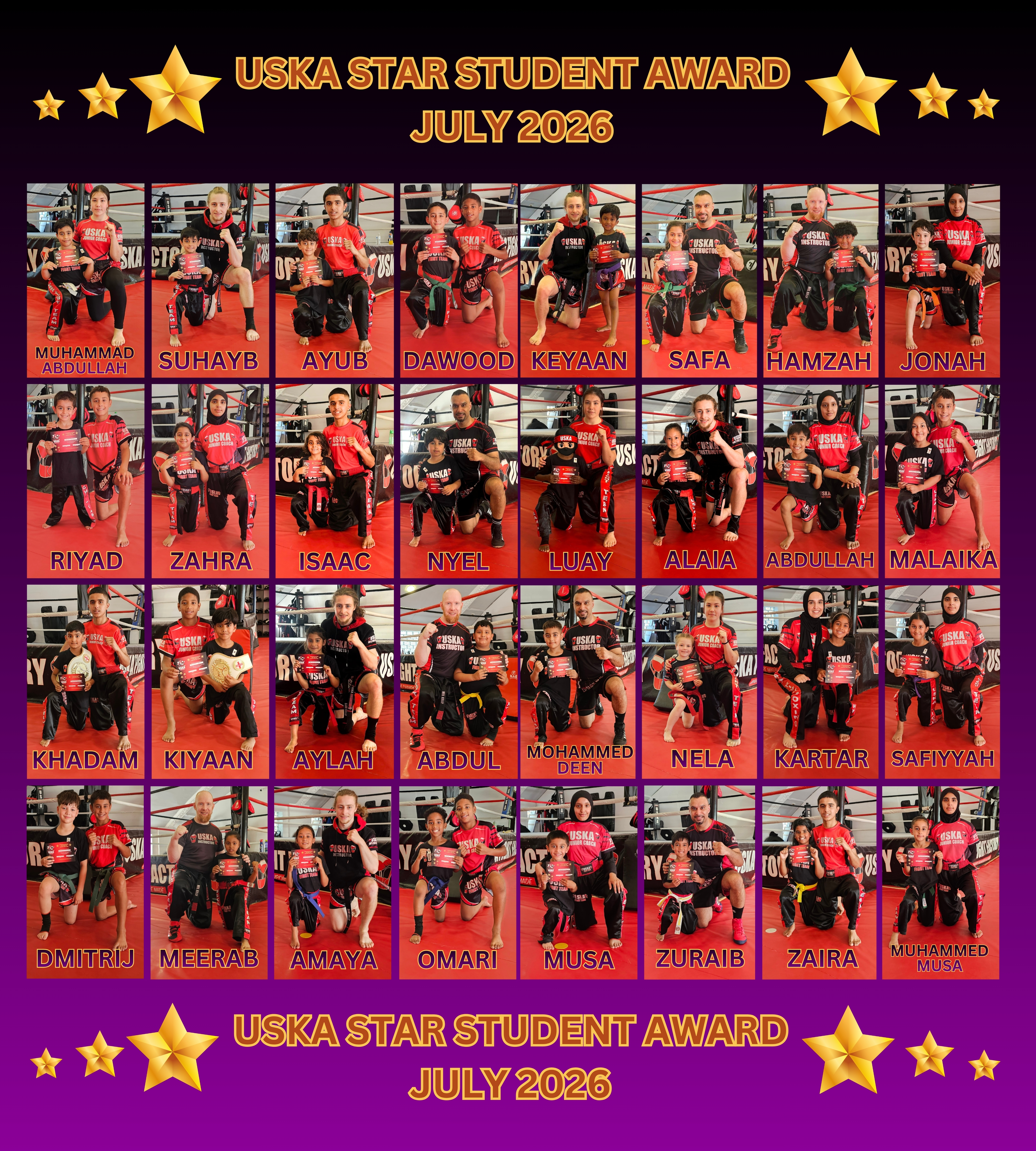 31-07-26 - USKA NINJA'S STAR STUDENT WINNERS – JULY 2026