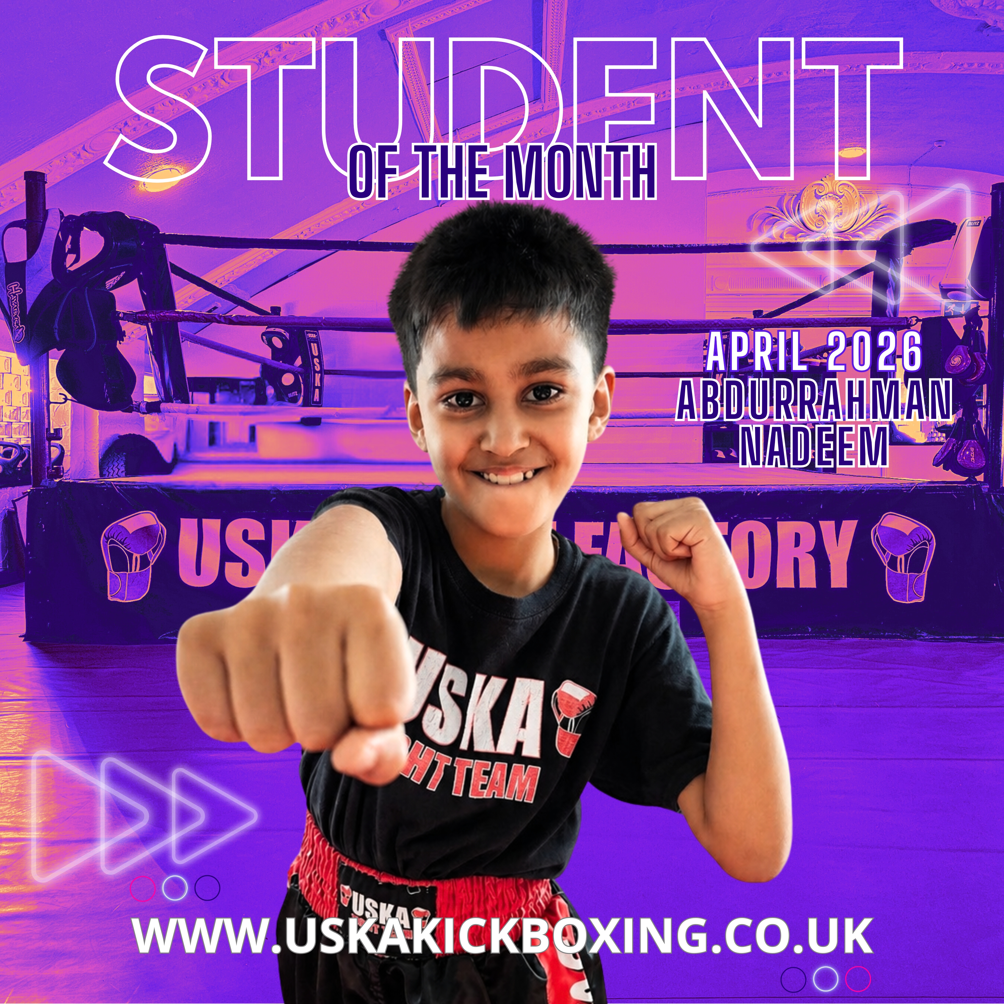 29-04-26 - USKA Ninja Student of the Month March 2026 - Abdurrahman Nadeem!