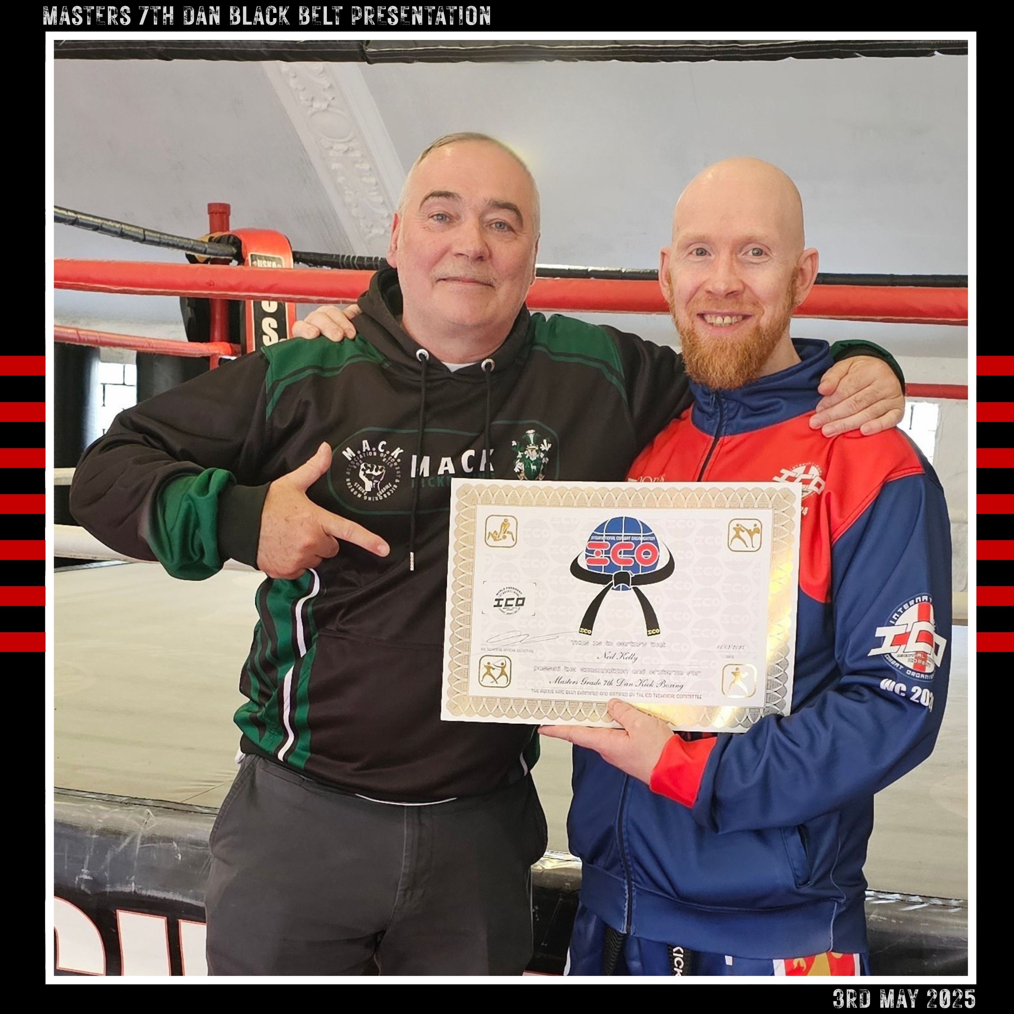 05-05-25 - USKA Chief Instructor Neil Kelly awarded Masters 7th Dan Black Belt!