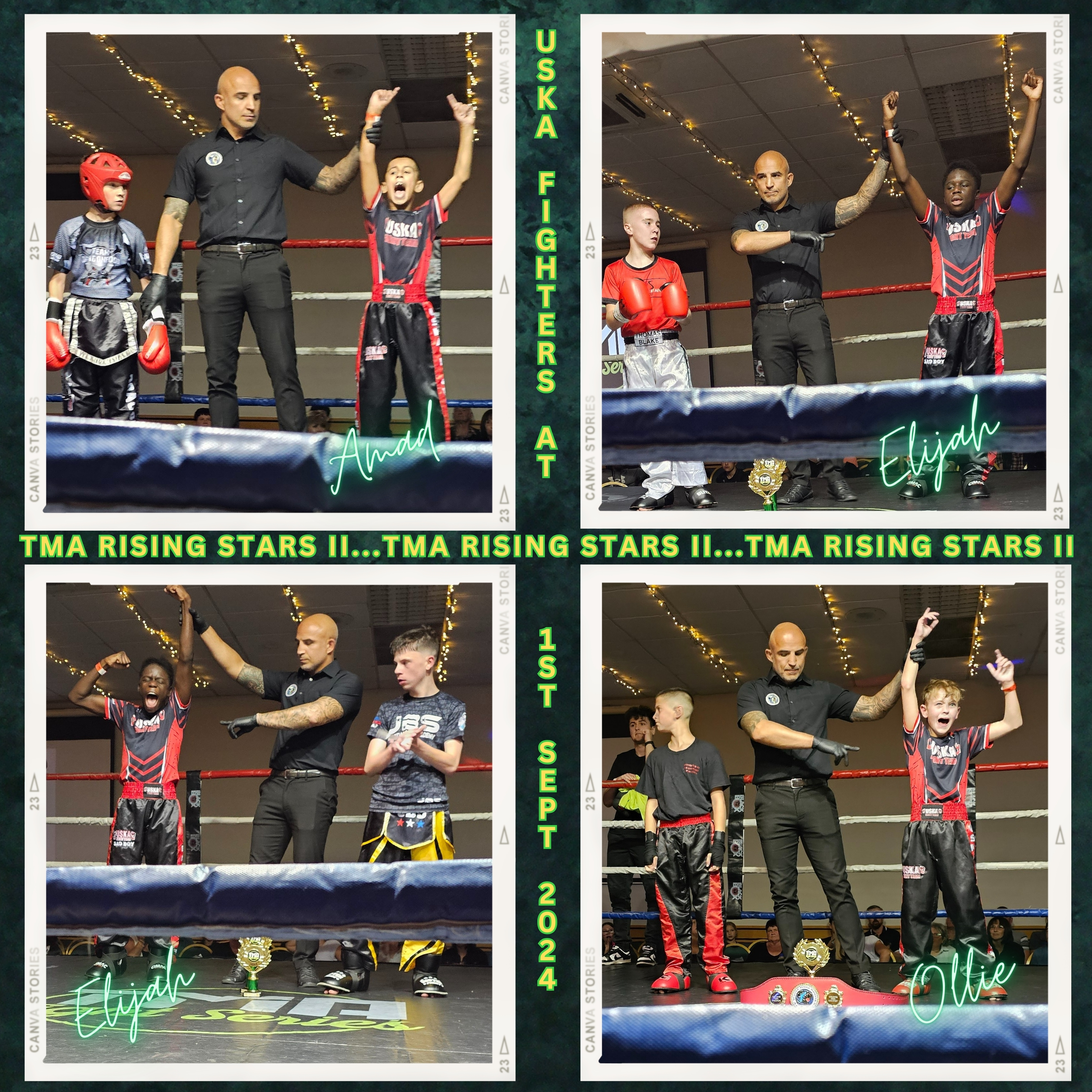 01-09-24 - 4 out of 4 for USKA on the TMA Rising Stars II fight card in Cannock!
