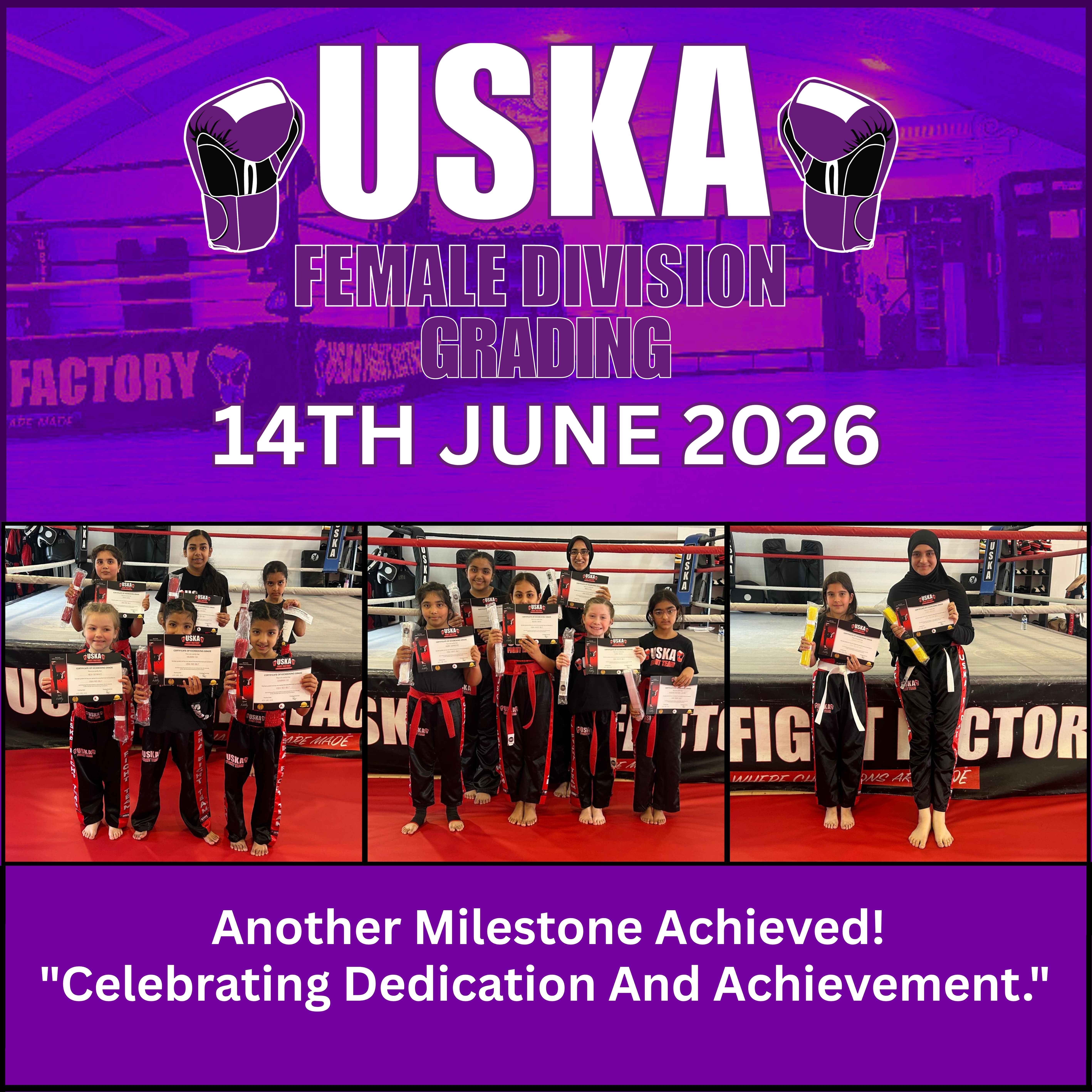 14-06-26 - USKA Female Division wraps up a tough weekend of Gradings at the USKA Fight Factory!