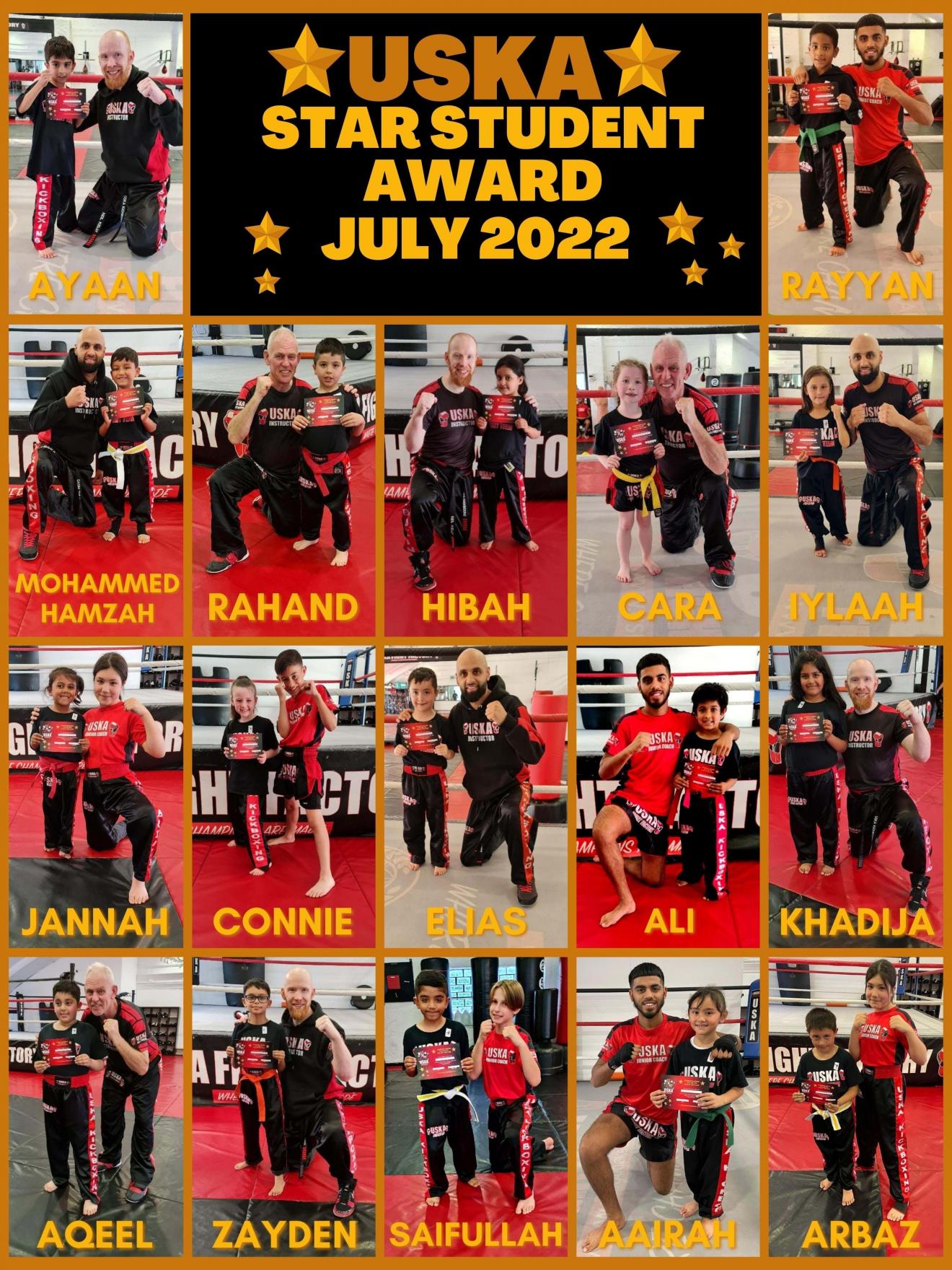 29-07-22 - USKA Ninja's Star Student Winners - July 2022