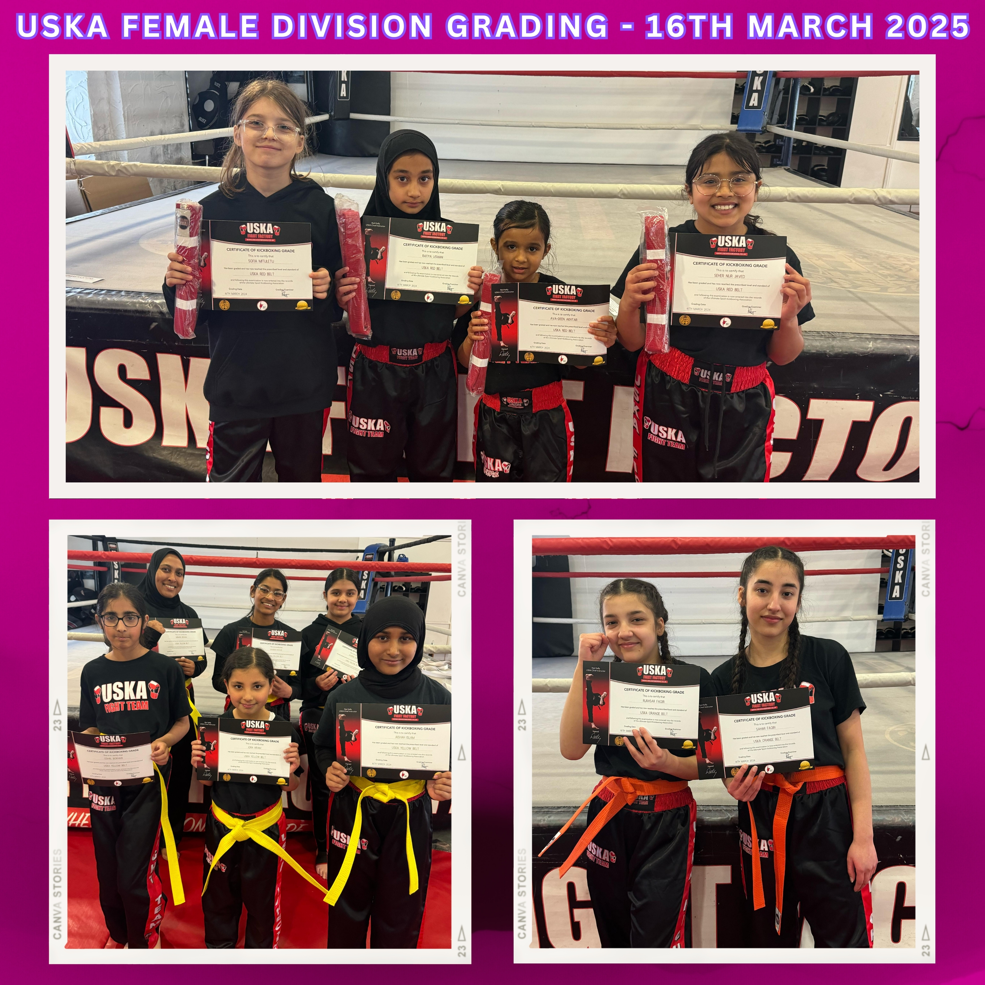 16-03-25 - Full house of passes on our USKA Female Division grading!