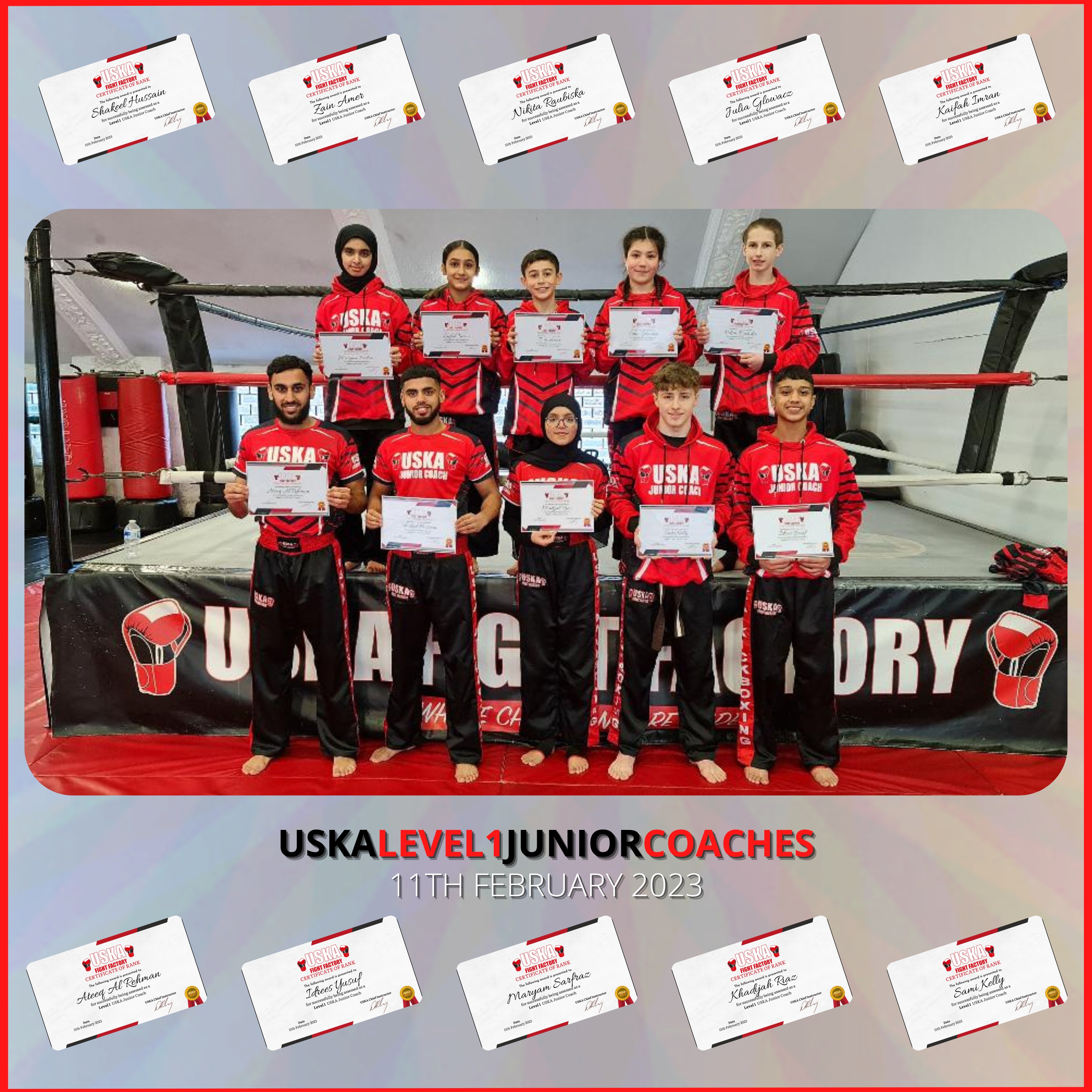 12-02-23 - Congratulations to our 10 Newly Qualified Level 1 USKA Junior Coaches