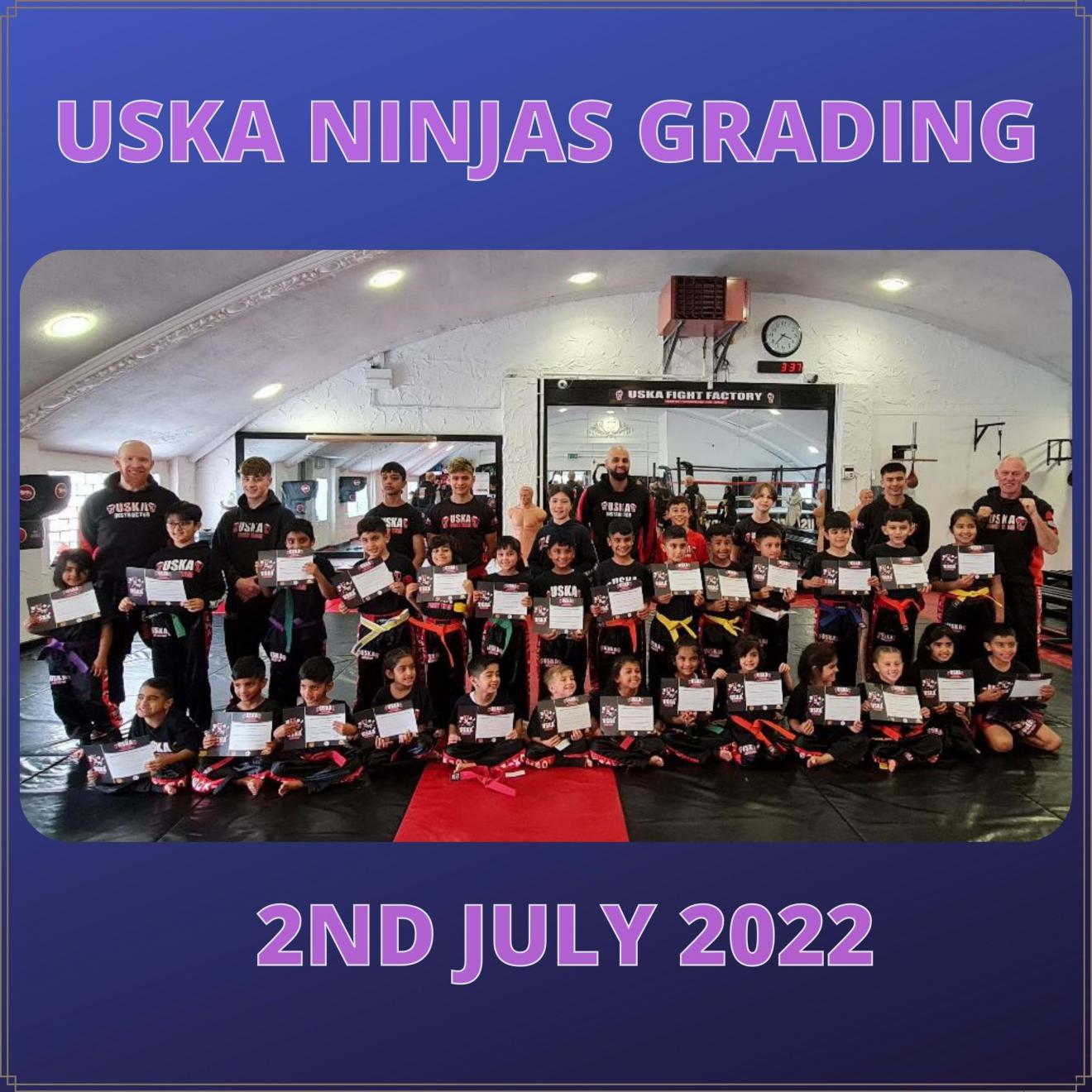 02-07-22 - 27 Ninja's earn their new belts on latest USKA Ninja's Grading
