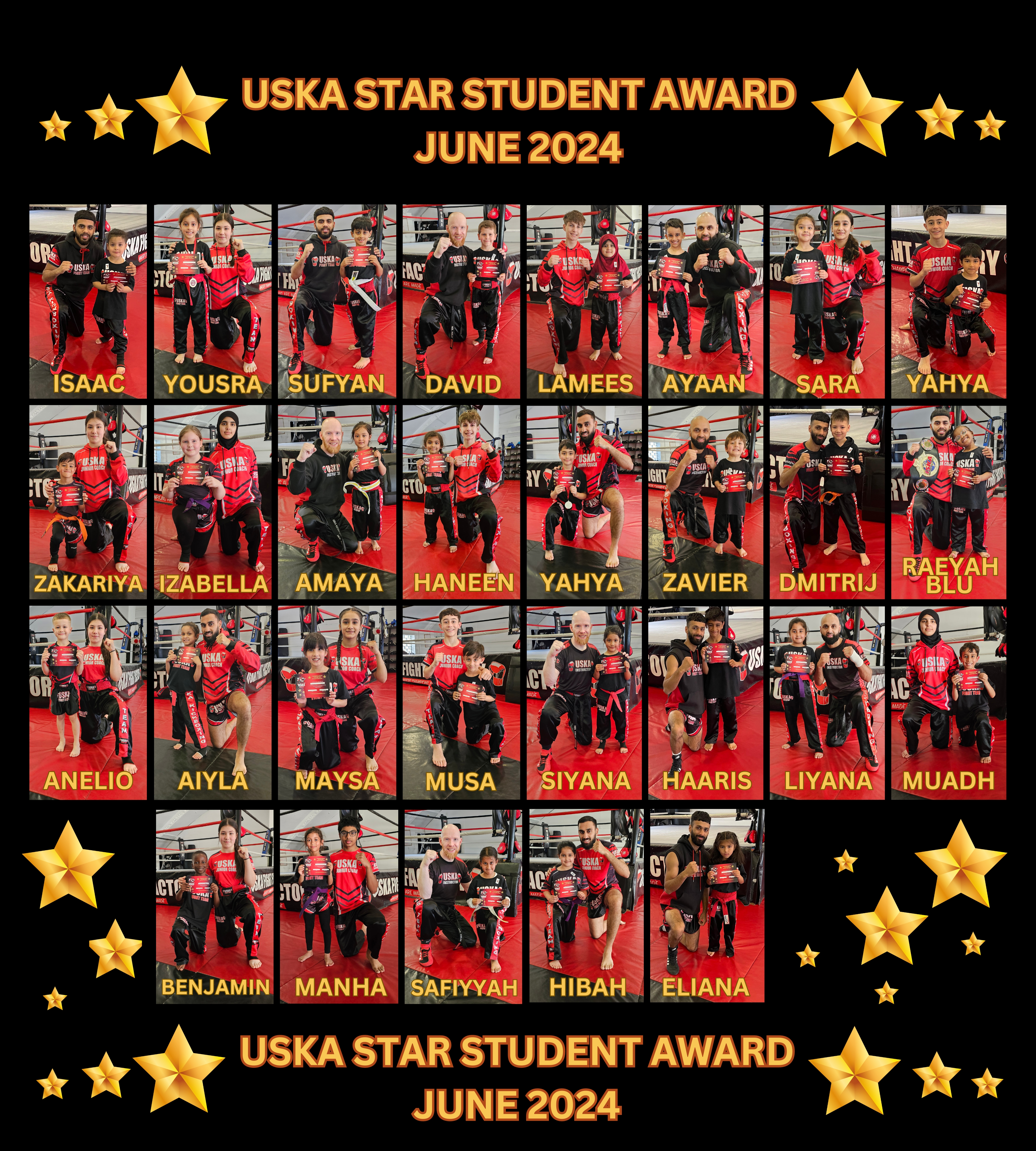 29-06-24 - USKA NINJA'S STAR STUDENT WINNERS - JUNE 2024