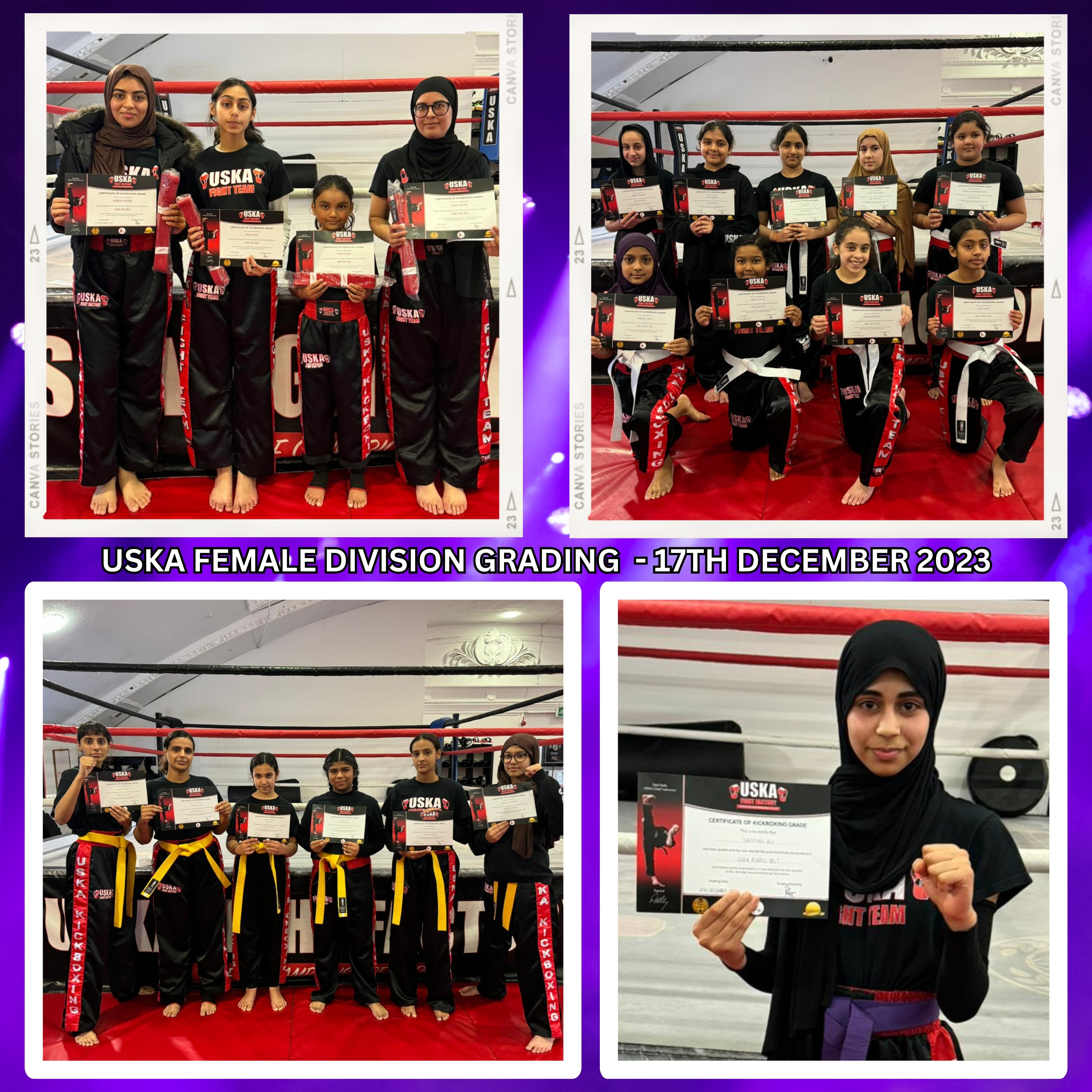 17-12-23 - Successful Weekend of Gradings complete with USKA Female Division Grading Examination.