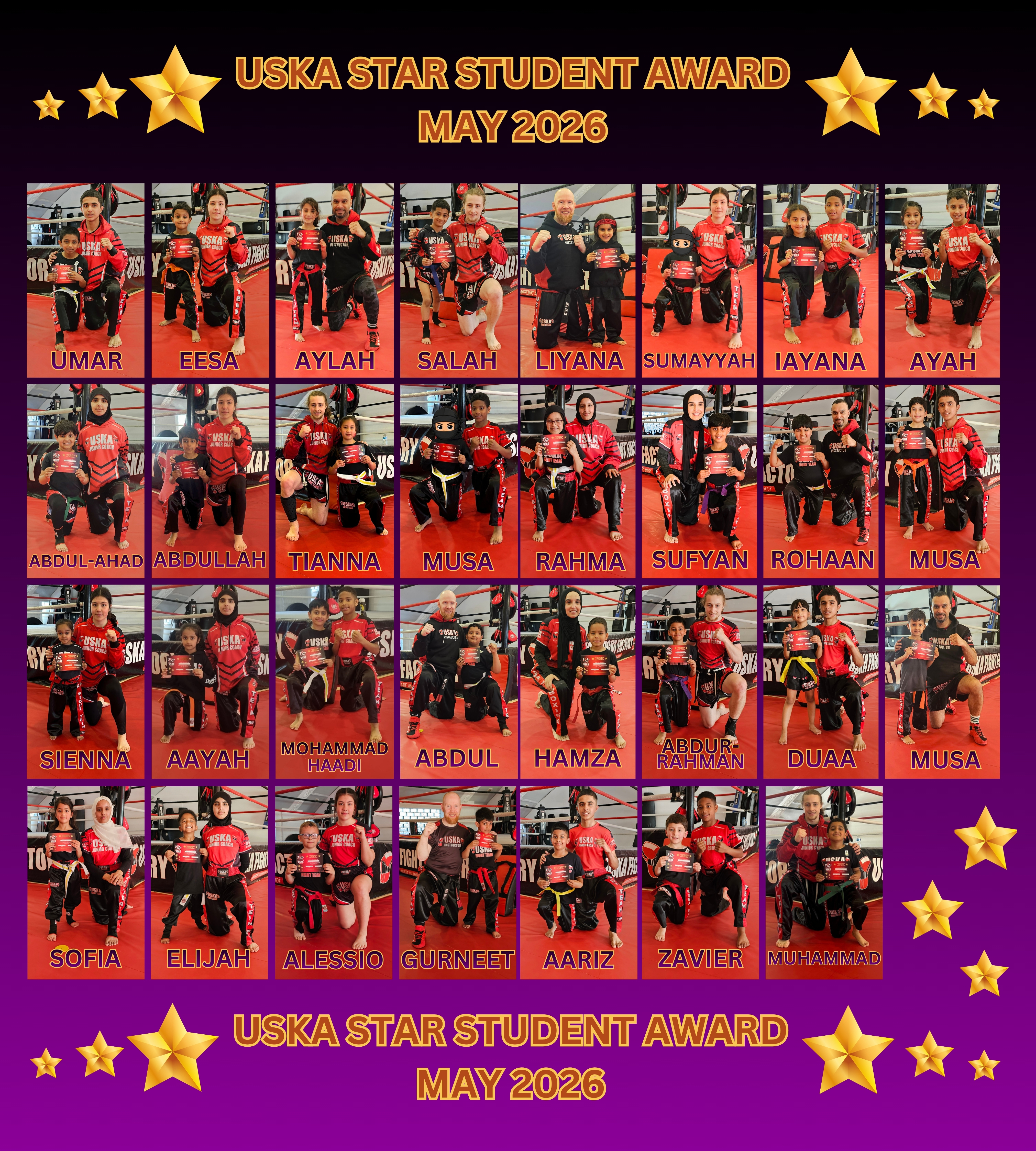 30-05-26 - USKA NINJA’S STAR STUDENT WINNERS - MAY 2026